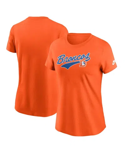 Nike Women's Orange Denver Broncos Team Logo T-shirt
