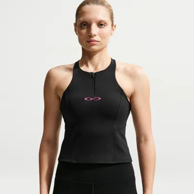 Nike Women's Outdoor Medium-support Running Sports Bra Tank Top In Black