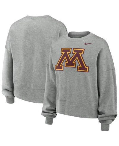 Nike Women's Oversized Crewneck Graphic Fleece Sweatshirt In Gray