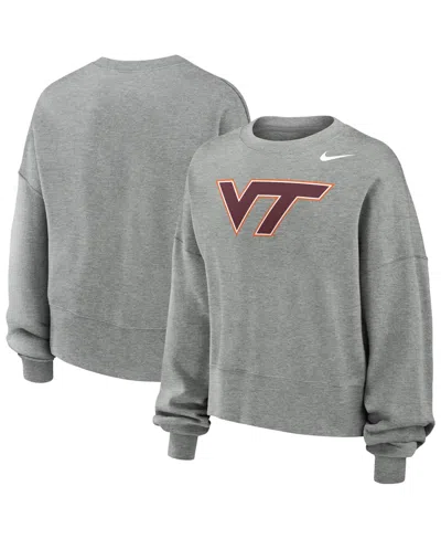 Nike Women's Oversized Crewneck Sweatshirt In Gray