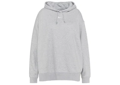 Pre-owned Nike Women's Oversized Pullover Hoodie In Dark Grey Heather/sail