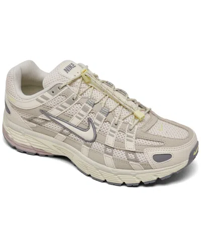Nike Women's P-6000 Premium Casual Sneakers From Finish Line In Khaki Metallic Silver