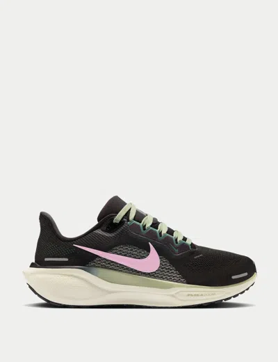 Nike Women's Pegasus 41 Shoes In Black/pink/green