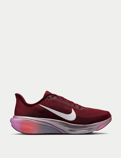 Nike Woman Sneakers Burgundy Size 8 Textile Fibers In Red