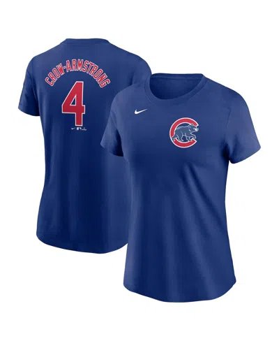 Nike Women's Pete Crow-armstrong Royal Chicago Cubs Fuse Name Number T-shirt In Blue