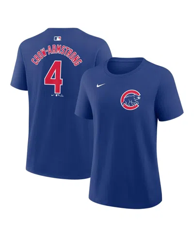 Nike Women's Pete Crow-armstrong Royal Chicago Cubs Name And Number T-shirt In Blue