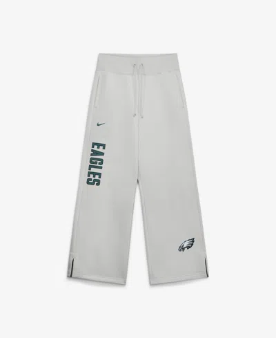 Nike Women's Philadelphia Eagles Primetime Phoenix Fleece Wide-leg Sweatpants In Gray