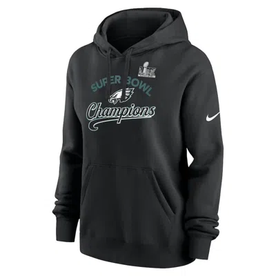 Nike Women's Philadelphia Eagles Super Bowl Lix Champions Tailsweep Pullover Hoodie In Black