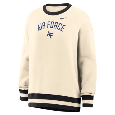 Nike Women's Phoenix (air Force) Oversized Crew-neck Sweatshirt In Brown