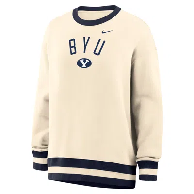 Nike Women's Phoenix (byu) Oversized Crew-neck Sweatshirt In White