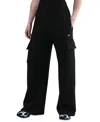 Nike Sportswear Phoenix Fleece Wide Leg Cargo Sweatpants In Black