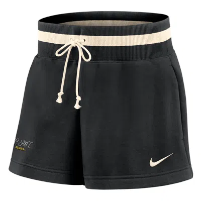 Nike Women's Phoenix Fleece College (north Carolina A&t University) Mid-rise 4" Shorts In Black
