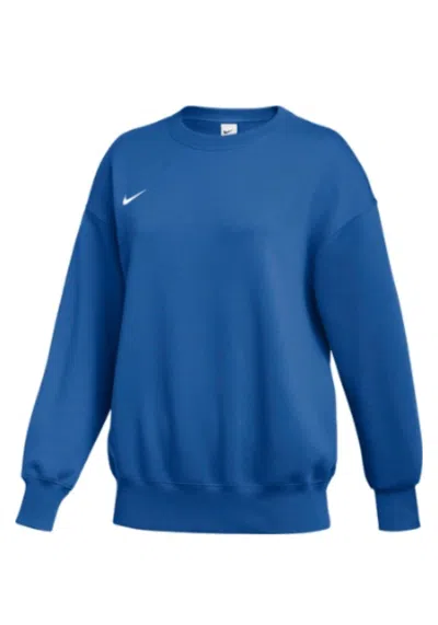 Nike Women's Phoenix Fleece Crew Sweatshirt In Game Royal/white In Blue
