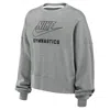 Nike Women's Phoenix Fleece Gymnastics Crew-neck Sweatshirt In Grey
