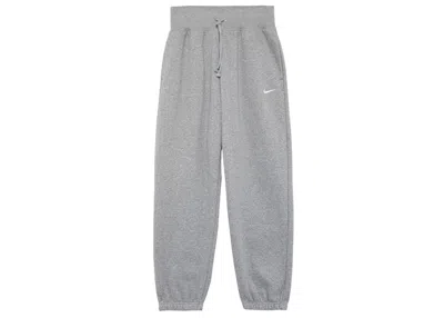 Pre-owned Nike Women's Phoenix Fleece Highwaisted Oversized Sweatpants In Dark Grey Heather/sail