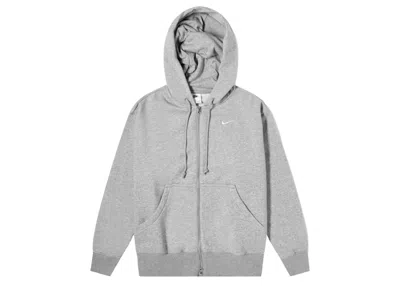 Pre-owned Nike Women's Phoenix Fleece Oversized Fullzip Hoodie In Dark Grey Heather/sail