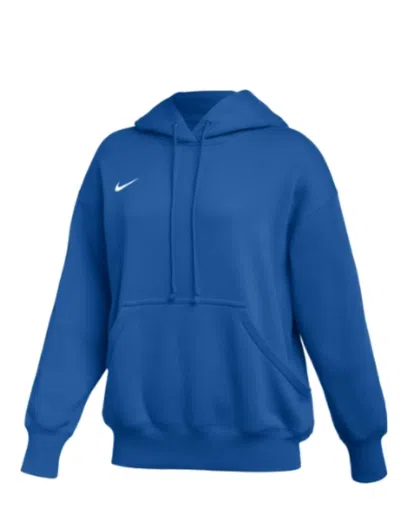 Nike Women Phoenix Fleece Pullover Hoodie In Game Royal/white In Blue