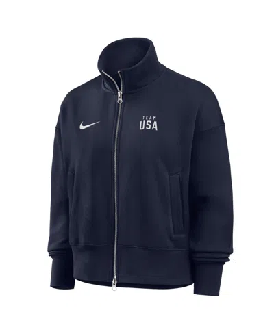 Nike Women's Phoenix Full-zip Oversized Fleece Jacket In Blue