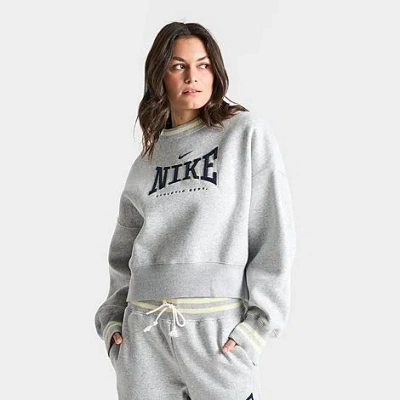 Nike Women's Phoenix Oversized Crewneck Sweatshirt In Gray