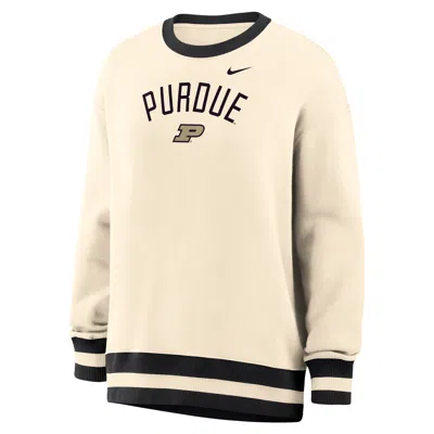 Nike Women's Phoenix (purdue) Oversized Crew-neck Sweatshirt In Neutral