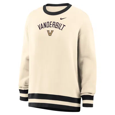 Nike Women's Phoenix (vanderbilt) Oversized Crew-neck Sweatshirt In Brown