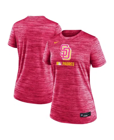 NIKE WOMEN'S PINK SAN DIEGO PADRES AUTHENTIC COLLECTION CITY CONNECT VELOCITY PERFORMANCE T-SHIRT