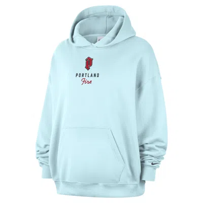 Nike Women's Portland Fire Oversized French Terry Pullover Hoodie In Blue