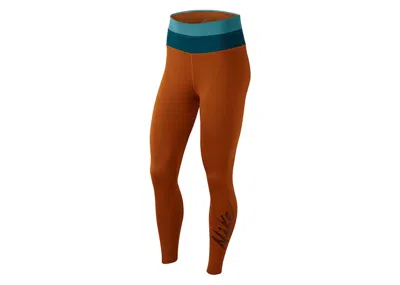 Pre-owned Nike Women's Power 7/8 Tight Hbr Leggings In Brown