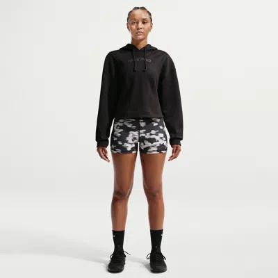 Nike Women's  Pro 3" Mid-rise Printed Biker Shorts In Black