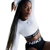 Nike Women's Pro 365 Dri-fit Cropped Long-sleeve T-shirt In White/black