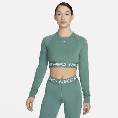 Nike Women's  Pro 365 Dri-fit Cropped Long-sleeve Top In Green
