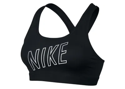 Pre-owned Nike Women's Pro Classic Padded Logo Sports Bra In Black