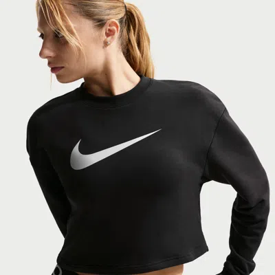 Nike Women's  Pro Dri-fit Crew-neck French Terry Top In Red