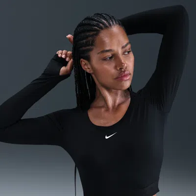 Nike Women's  Pro Dri-fit Cropped Long-sleeve Top