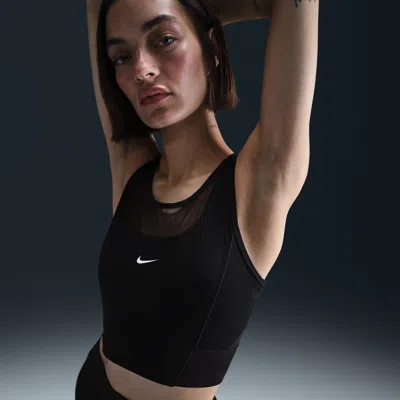 Nike Women's  Pro Dri-fit Cropped Tank Top In Black