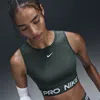Nike Pro Training Dri-fit Shine Crop Tank Top In Jungle Green