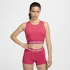 Nike Women's  Pro Dri-fit Cropped Tank Top In Pink