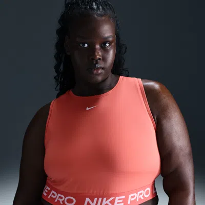 Nike Women's  Pro Dri-fit Cropped Tank Top (plus Size) In Orange