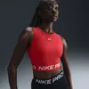 Nike Women's  Pro Dri-fit Cropped Tank Top In University Red/white 