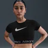 Nike Women's  Pro Dri-fit Short-sleeve Cropped Graphic Top