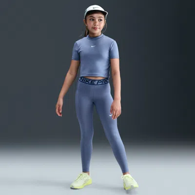 Nike Kids' Women's  Pro Girls' Mid-rise Leggings In Blue
