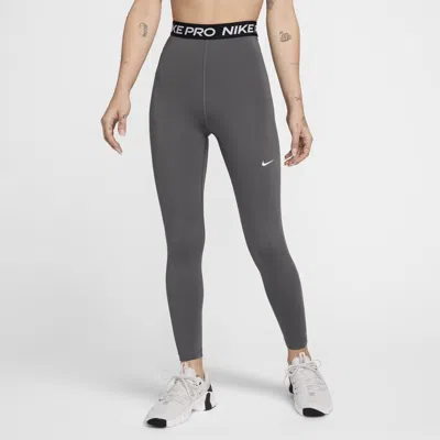 Nike Women's  Pro High-waisted 7/8 Mesh-paneled Leggings In Grey