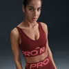 Nike Women's  Pro Indy Plunge Medium-support Padded Sports Bra In Dark Team Red/magic Ember