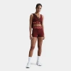 Nike Women's Pro Indy Plunge Sports Bra In Dark Team Red/magic Ember/white