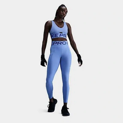 Nike Women's Pro Indy Plunge Sports Bra In Royal Pulse/persian Violet/white