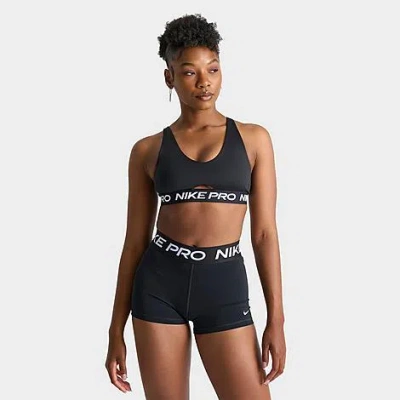 Nike Women's Pro Indy Plunge Sports Bra Size Large Polyester/spandex In Black
