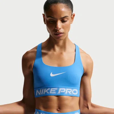 Nike Women's  Pro Light-support Non-padded Sports Bra In Blue