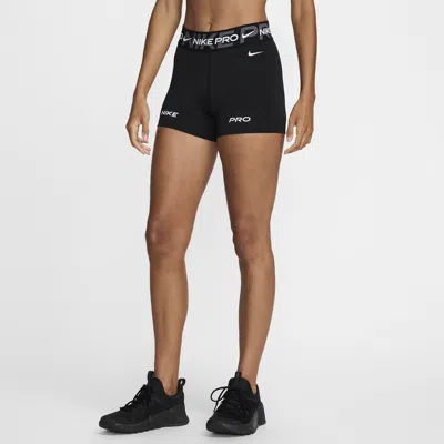 Nike Women's  Pro Mid-rise 3" Graphic Biker Shorts In Black