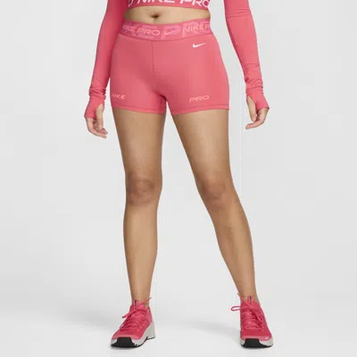 Nike Women's  Pro Mid-rise 3" Graphic Biker Shorts In Pink