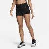 Nike Women's  Pro Mid-rise 3" Mesh-paneled Shorts In Black